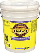 Cabot 142.0000806.008 Exterior Self-Priming Solid Color Latex Siding Stain, 18.9 l, Liquid, Slight, Neutral Base